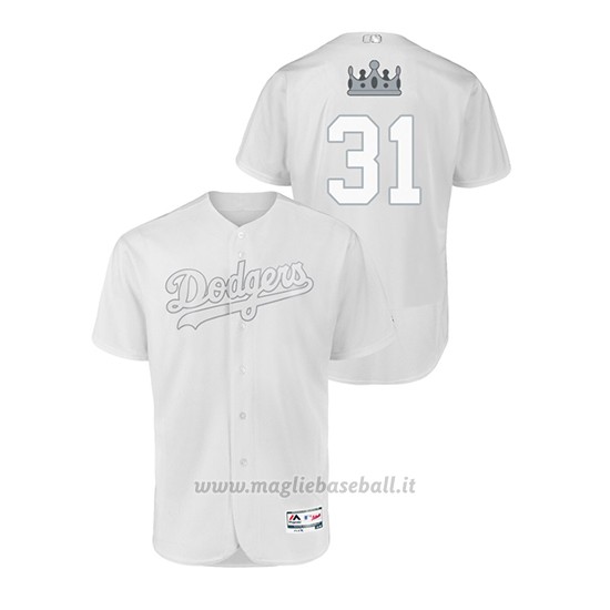Maglia Baseball Hombre Los Angeles Dodgers 31 Joc Pederson 2019 Players Weekend Autentico Bianco